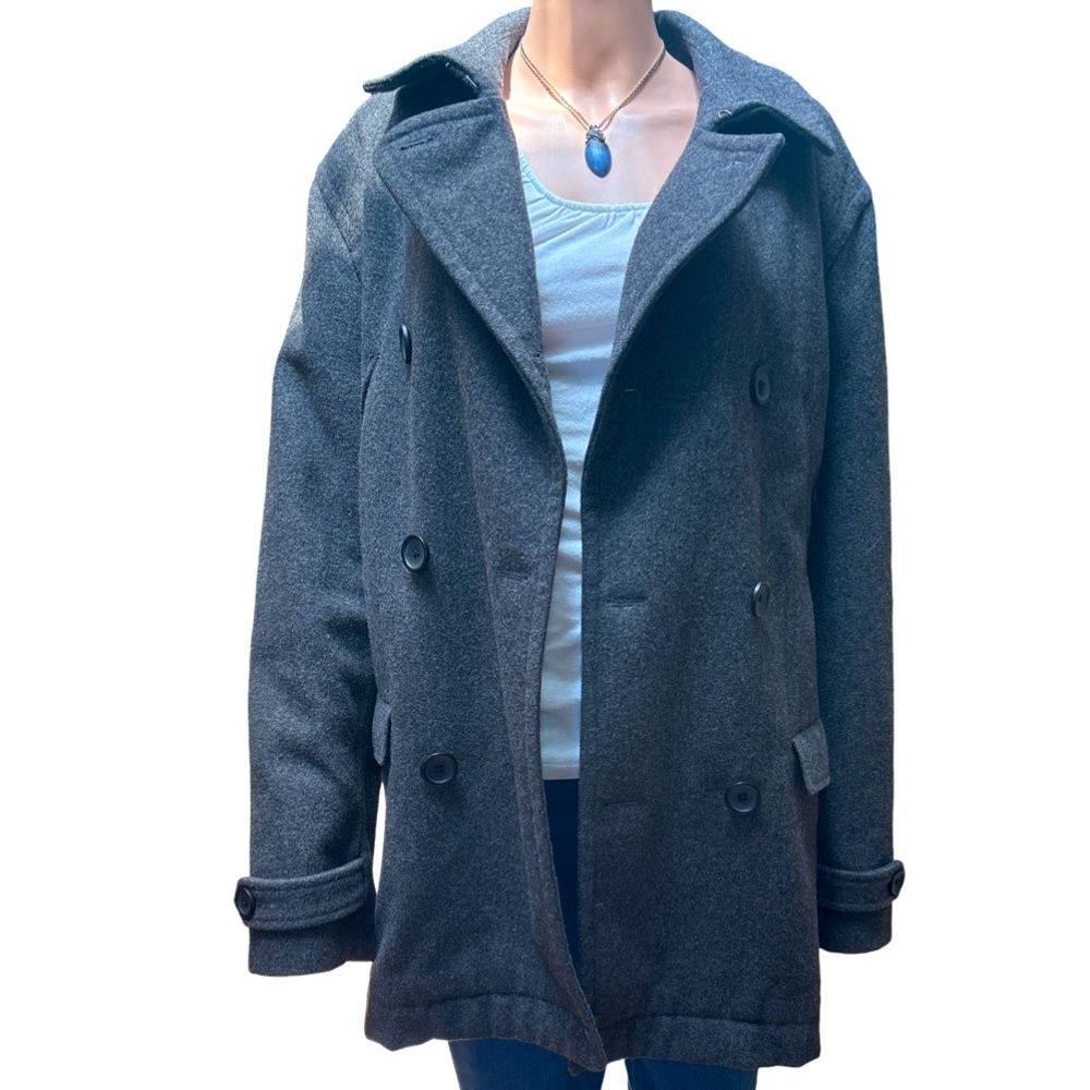 Banana Republic Dark Gray Pea Coat Large